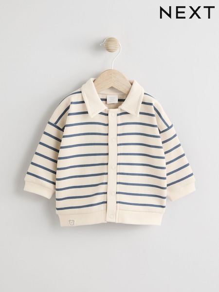 כחול כהה/לבן - Baby Jersey Jacket (0mths-2yrs) (AB5973) | ‏63‏₪ - ‏71‏ ₪