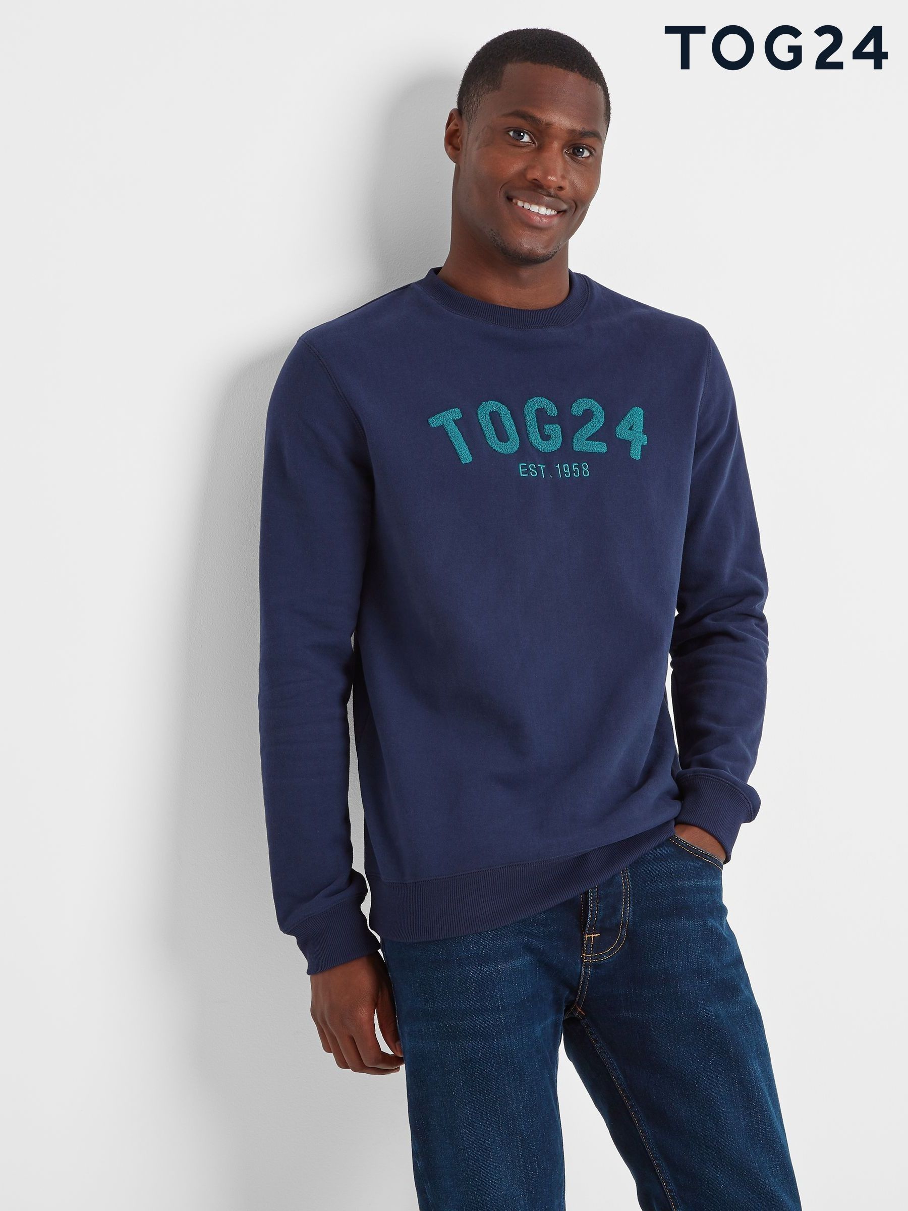 Blue Print Crew Neck Knitwear | Next Oman