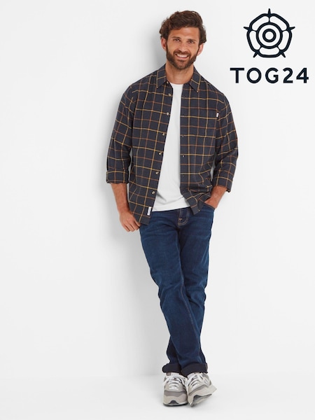 Tog 24 Blue Jarvis Mens Long Sleeves 100% Cotton Shirt (AB5995) | AED131