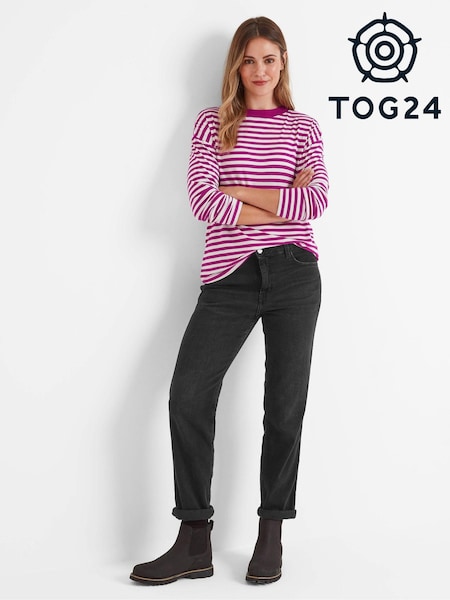 Tog 24 Purple Womens Jerry Long Sleeve Fuscia 100% Cotton T-Shirt (AB5999) | €18.50