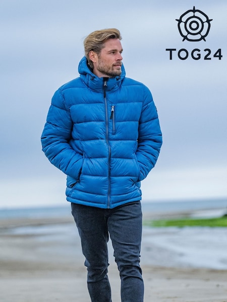 Tog 24 Blue Chrome Maloney Hooded Padded Coat Jacket (AB6012) | €107