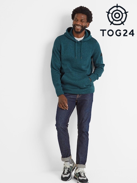Verde - Tog 24 Mosby Mens Knitlook Fleece Hanorac cu glugă (AB6047) | 208 LEI