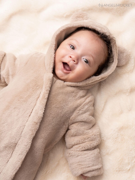 Angel & Rocket Natural Quinn Faux Fur Pramsuit (AB6088) | ₪231