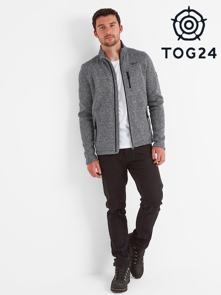 Gri - Tog 24 Mens Cresswell Knitlook Fleece Jacket (AB6126) | 365 LEI