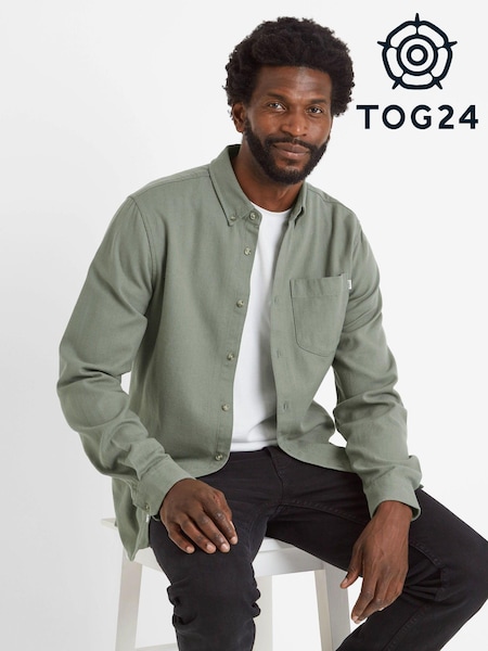 Tog 24 Mens Ezra Long Sleeve Faded 100% Cotton Shirt (AB6133) | 234 LEI