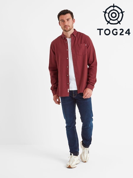 Tog 24 Mens Ezra Long Sleeve 100% Cotton Port Shirt (AB6137) | 234 LEI