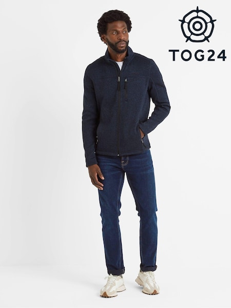 Tog 24 Blue Mens Cresswell Knitlook Fleece Jacket (AB6143) | AED285