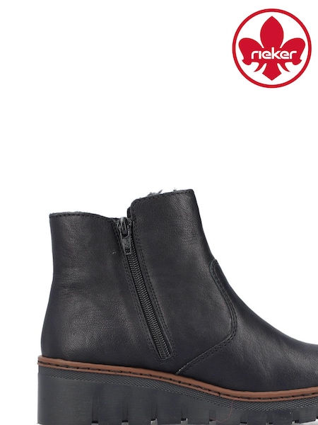 Rieker Womens Zipper Black Boots (AB6177) | 484 LEI