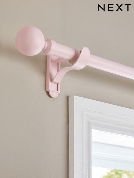 Pastel Pink Klick Fit Ball Finial Extendable Curtain Pole Kit 28mm (AB6188) | €53 - €72
