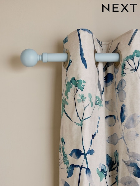 Pastel Blue Klick Fit Ball Finial Extendable Curtain Pole Kit 28mm (AB6190) | €53 - €72