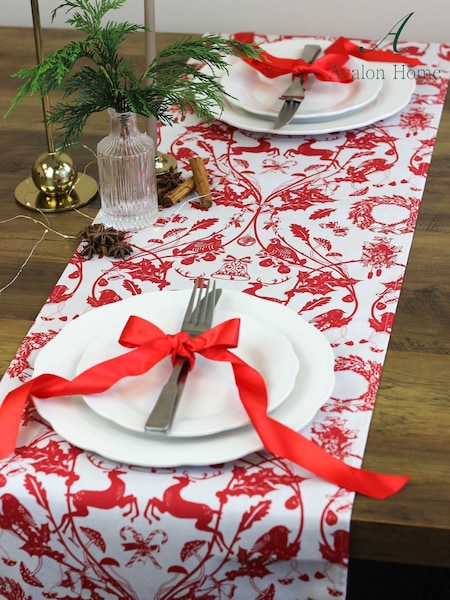 Avalon Home Stag 100% Cotton Table Runner (AB6212) | ‏181‏₪