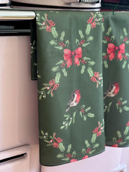 Avalon Home Green Garlands Tea 100% Cotton Towel (AB6219) | €16