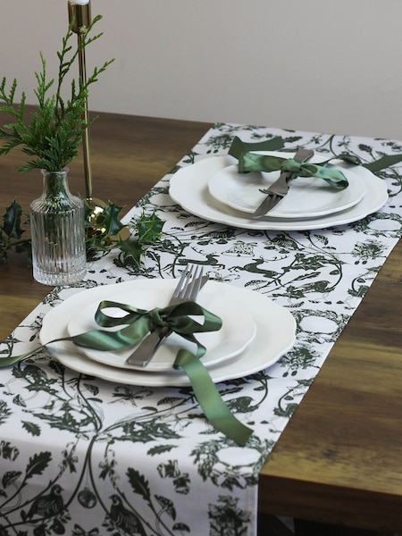 Avalon Home Forest Stag 100% Cotton Christmas Table Runner (AB6221) | ‏181‏₪