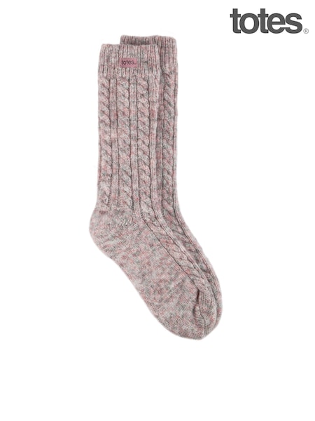 Totes Ladies Chunky Wool Blend Winter Thermal Boot Socks (AB6239) | ‏91‏₪