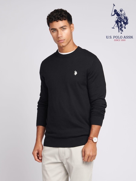 U.S. Polo Assn. Black Mens Cotton Crew Neck Jumper (AB6311) | €72