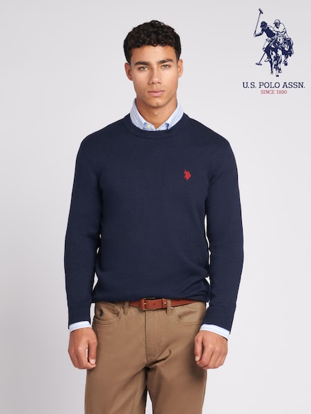 U.S. Polo Assn. Navy Mens Cotton Crew Neck Jumper (AB6313) | $87