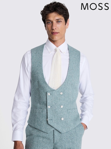 MOSS Blue Tailored Fit Donegal Waistcoat (AB6346) | €59