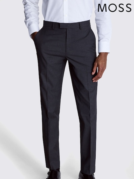 MOSS Grey Regular Fit Charcoal Stretch Trousers (AB6383) | R$ 690