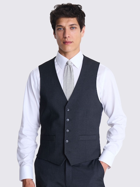 MOSS Grey Tailored Fit Charcoal Stretch Waistcoat (AB6384) | 346 QAR