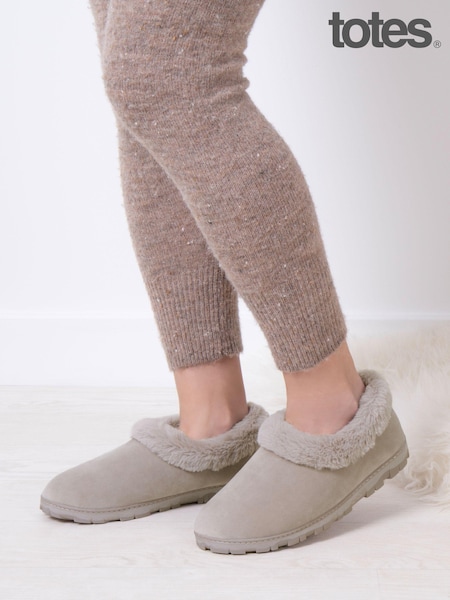 Totes Grey Ladies Micro Suede Shoot Winter Slippers (AB6412) | R$ 295