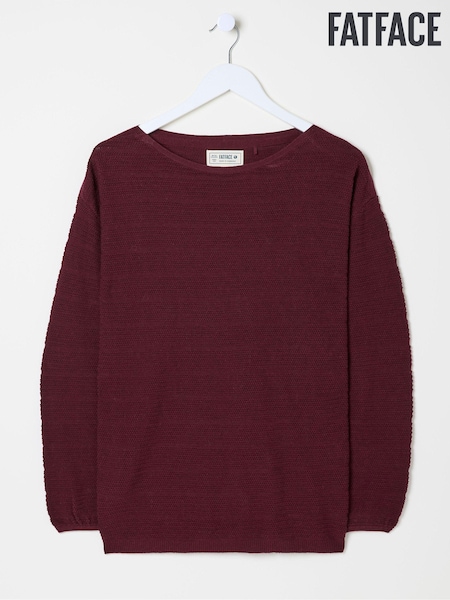 FatFace Dark Red Lauren 100% Cotton Jumper (AB6447) | €36.50