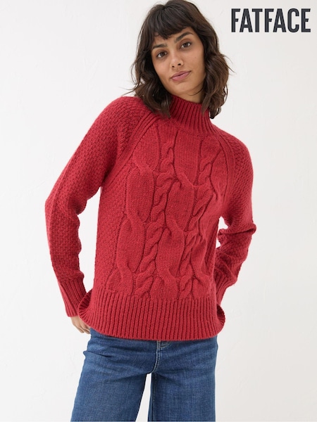 FatFace Red Cali Cable Jumper (AB6448) | €42
