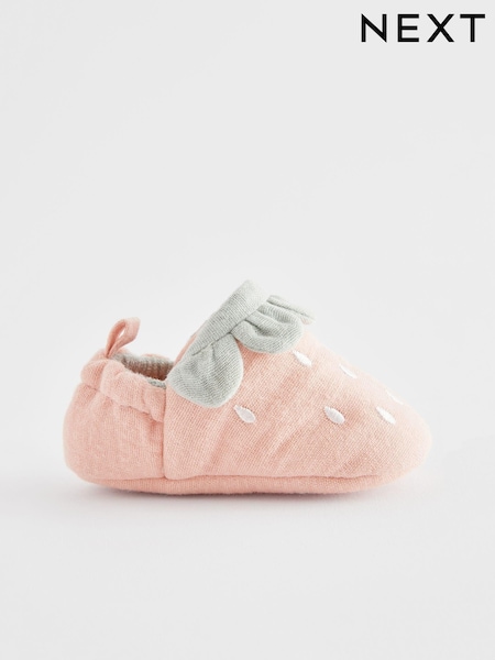 Pink Strawberry Baby Slip On Shoes (0-24mths) (AB6462) | AED41