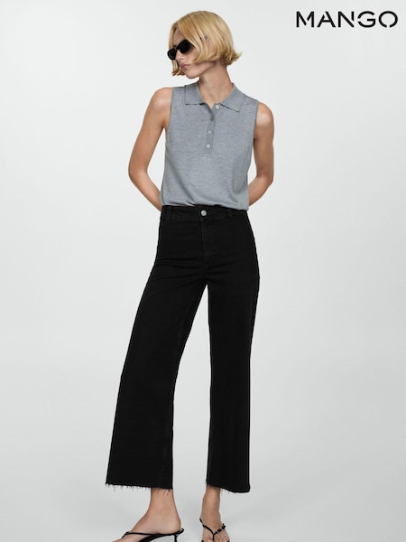 Mango Black Catherin Culotte High Waist Jeans (AB6555) | €51