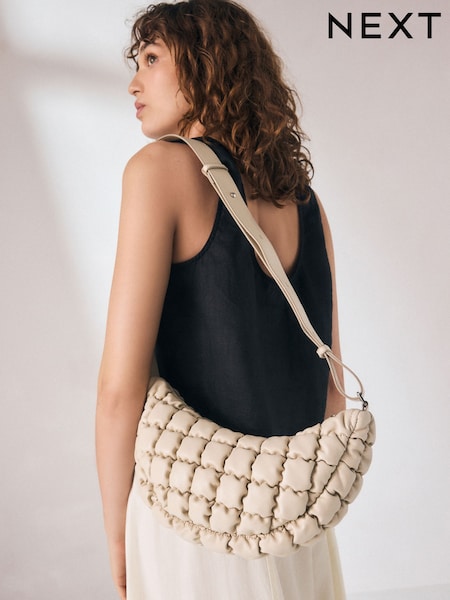 Bone Quilted Sling Bag (AB6593) | €47