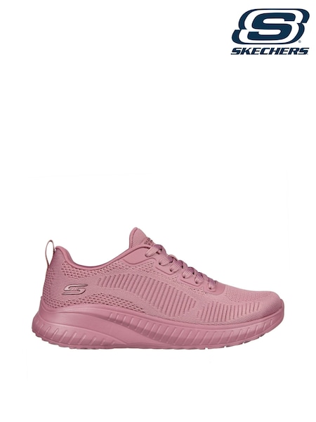 Розовый - Skechers Womens Bobs Squad Chaos Face Off Trainers (AB6722) | €78