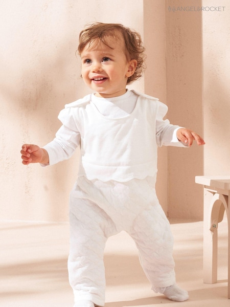 Angel & Rocket White Daphne 3 Piece 100% Cotton Dungarees Set (AB6737) | €40