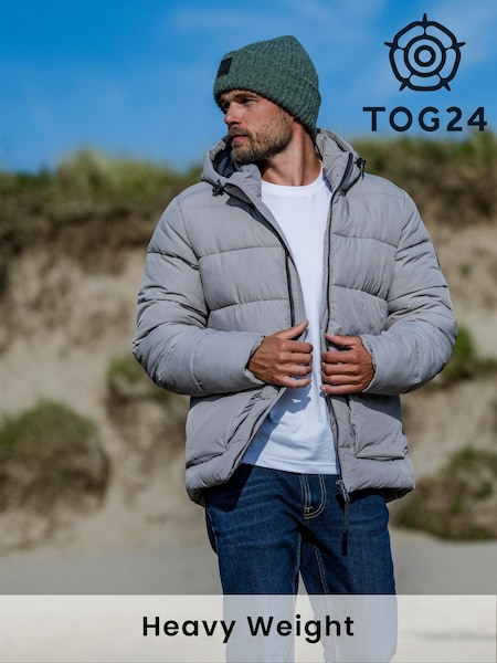 Tog 24 Cream Mens Hooded & Water-Repellent Hamilton Padded Parka (AB6873) | €53