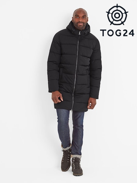 Чорний - Tog 24 Mens Radley Padded Long з капюшоном And Water-Repellent пальта (AB6888) | 5 407 грн