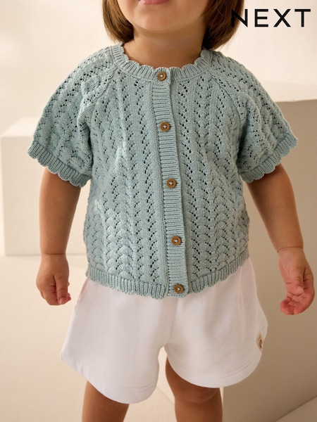 modra - 100% Cotton Pointelle Knitted Cardigan (3mths-7yrs) (AB6926) | € 20 - € 22