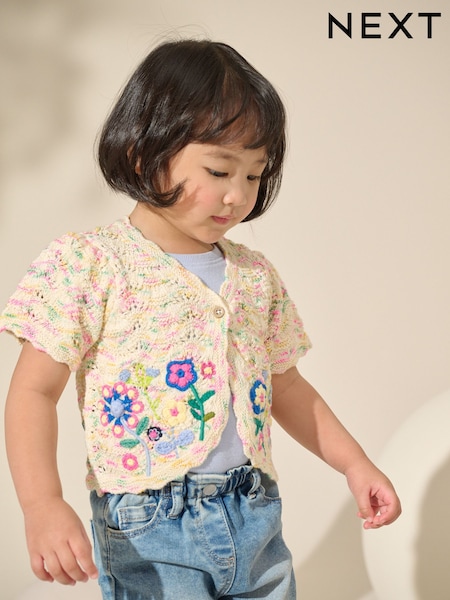 Multi Embroidered Flower Cardigan (3mths-7yrs) (AB6931) | R$ 185 - R$ 225