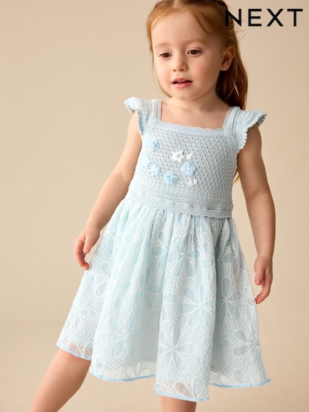 أزرق فاتح - Occasion Knit Dress (3mths-10yrs) (AB6933) | ‏147 د.إ.‏ - ‏ 178‏ د.إ.