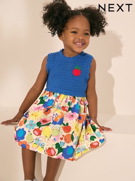 Blue Knit Summer Dress (3mths-7yrs) (AB6936) | $35 - $42