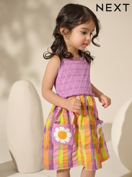 متعدد الألوان - 100% Cotton Bright Check Summer Dress (3mths-7yrs) (AB6945) | ‏97 د.إ.‏ - ‏ 117‏ د.إ.