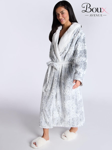 Estampado animal gris - Boux Avenue Stripe Cut Cosy Long Dressing Gown (AB6949) | 99 €
