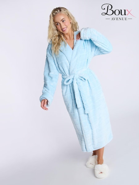Azul bebé - Boux Avenue Stripe Cut Cosy Long Dressing Gown (AB6954) | 92 €