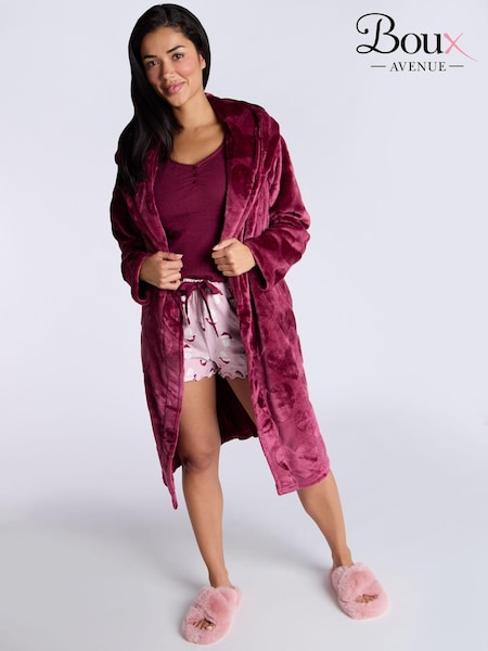 Boux Avenue Claret Heart Embossed Dressing Gown (AB6958) | 242 LEI