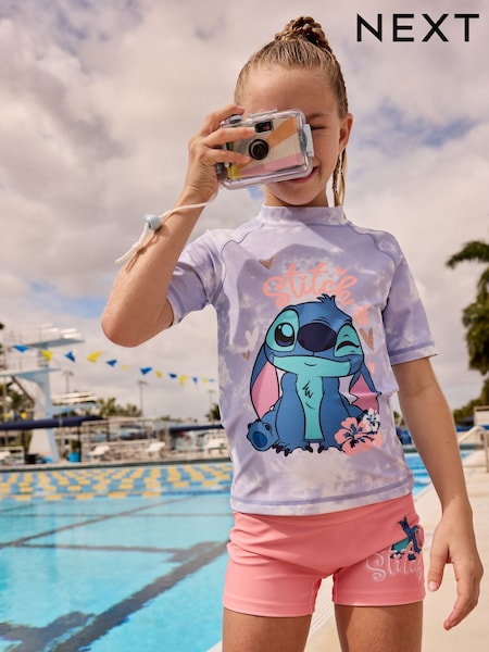 Lilo & Stitch Purple License Sunsafe Rash Vest Set (3-16yrs) (AB7013) | $44 - $57