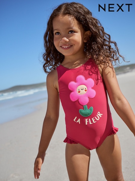 Berry Red Frill Leg Swimsuit (3mths-7yrs) (AB7047) | €18 - €21