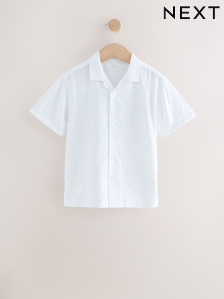 White Texture Short Sleeves Smart Textured Shirt (3-16yrs) (AB7065) | €20 - €27