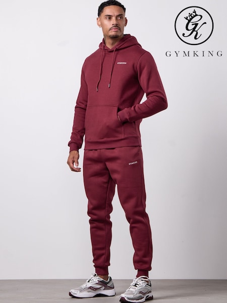Rød - Regular Gym King Fundamental Fleece Linear Hoodie