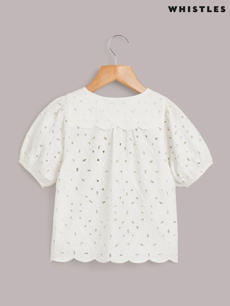 Whistles Kids Broderie 100% Cotton Top (AB7204) | ‏226‏₪