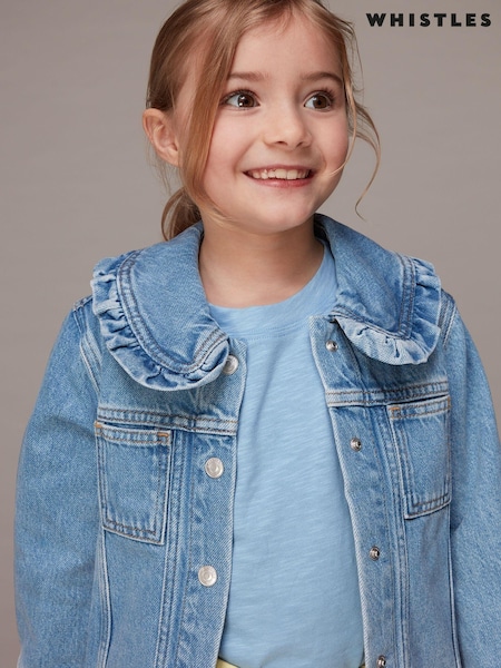 Whistles Denim Kids Collar Denim 100% Cotton Jacket (AB7207) | ₪251