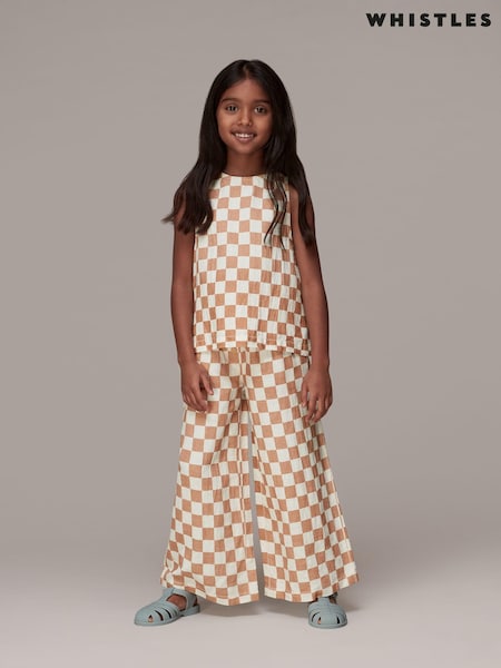 Whistles Kids Checkerboard Wide Leg Trousers (AB7271) | ‏191‏₪