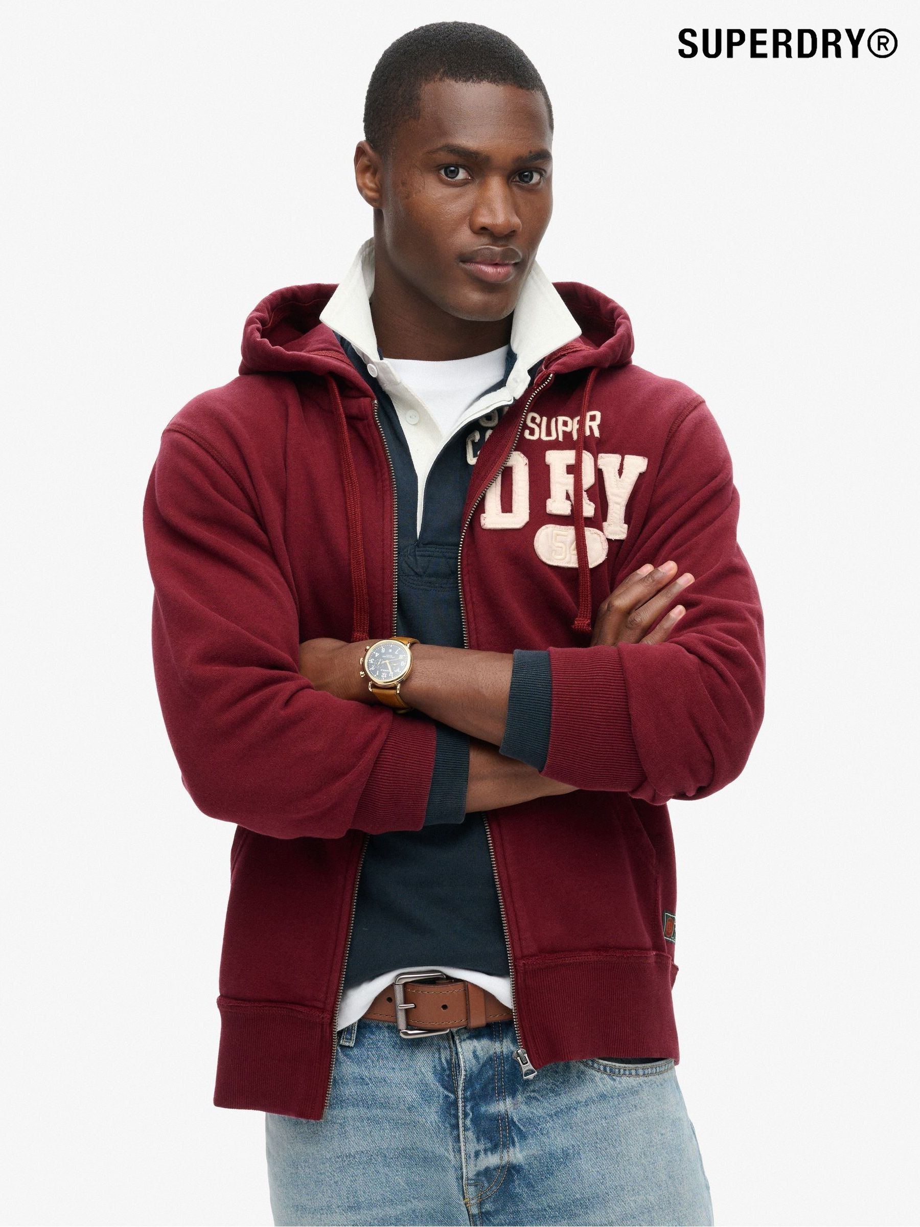Men s Red Casual Cuffed Cotton Sweatshirtsandhoodies Next Oman