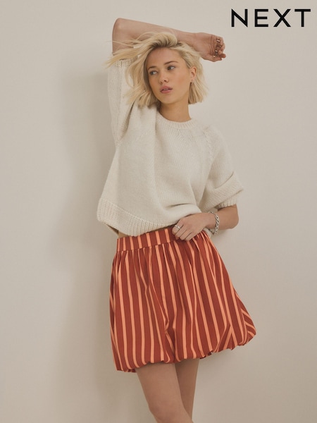 Oranssi Raita - 100% Cotton Bubble Hem Mini Hameet (AB7277) | €42